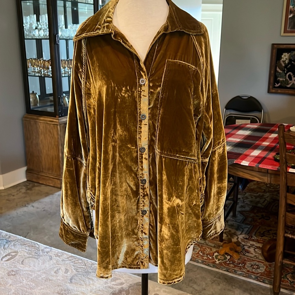 We the Free / Free People velvet shirt